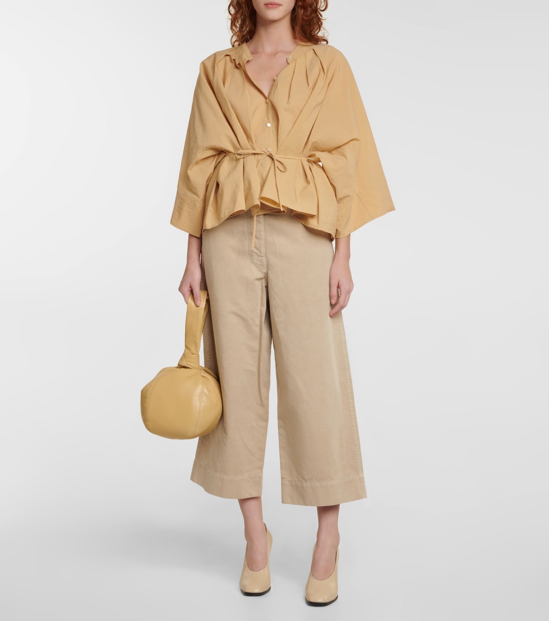 Cotton and linen cropped pants | Lemaire