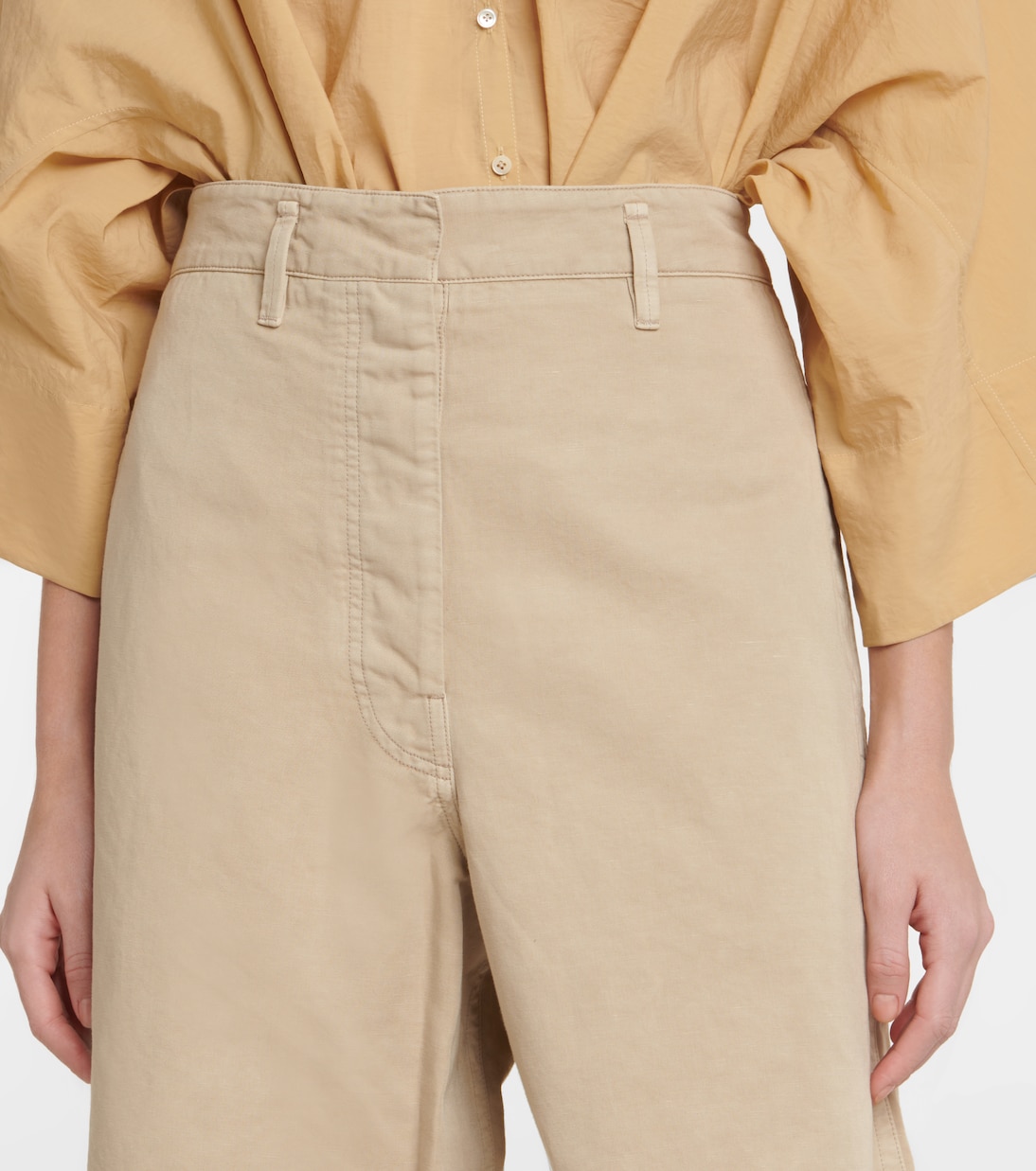 Cotton and linen cropped pants | Lemaire