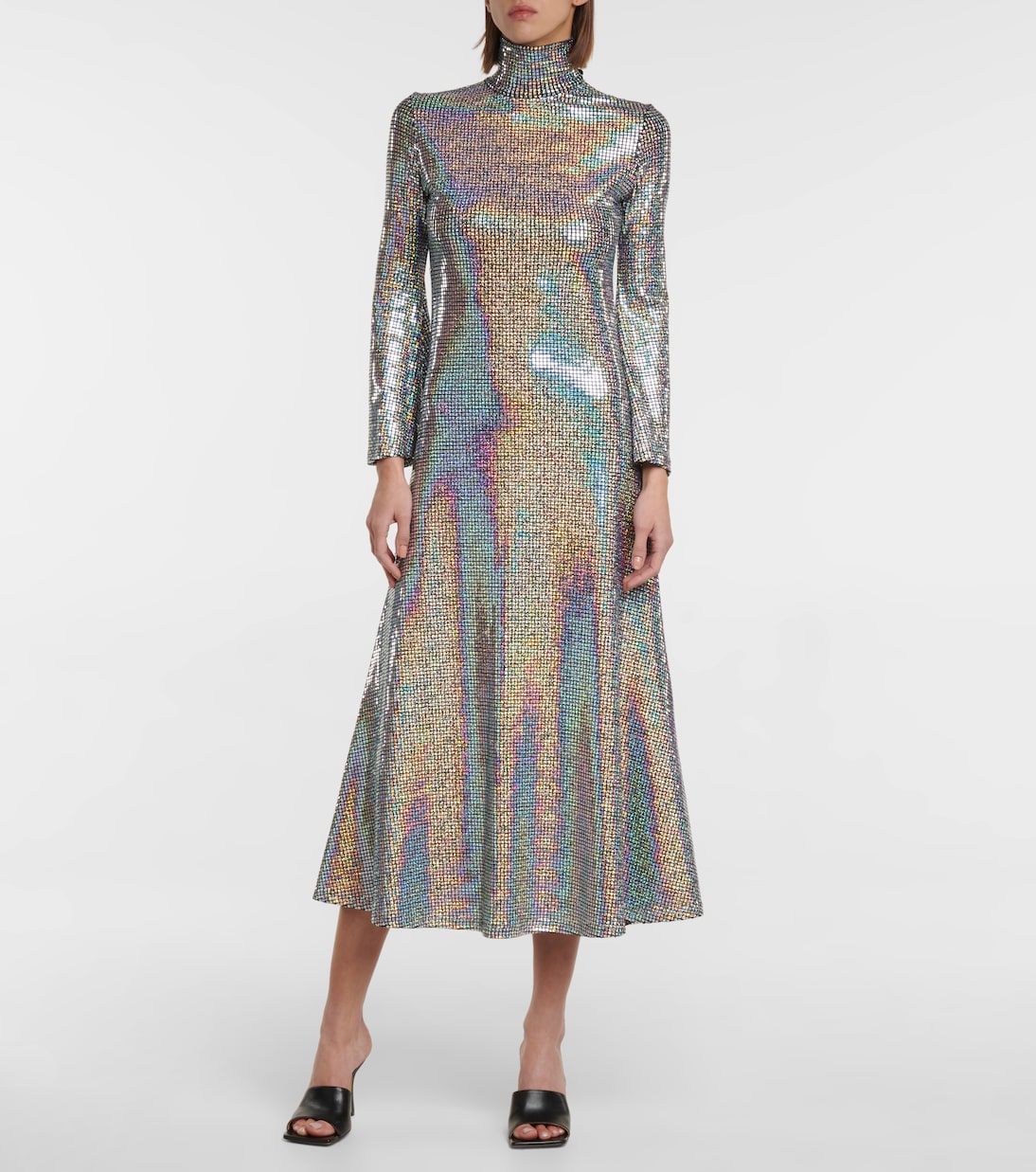Amaliya iridescent mockneck midi dress | Dodo Bar Or