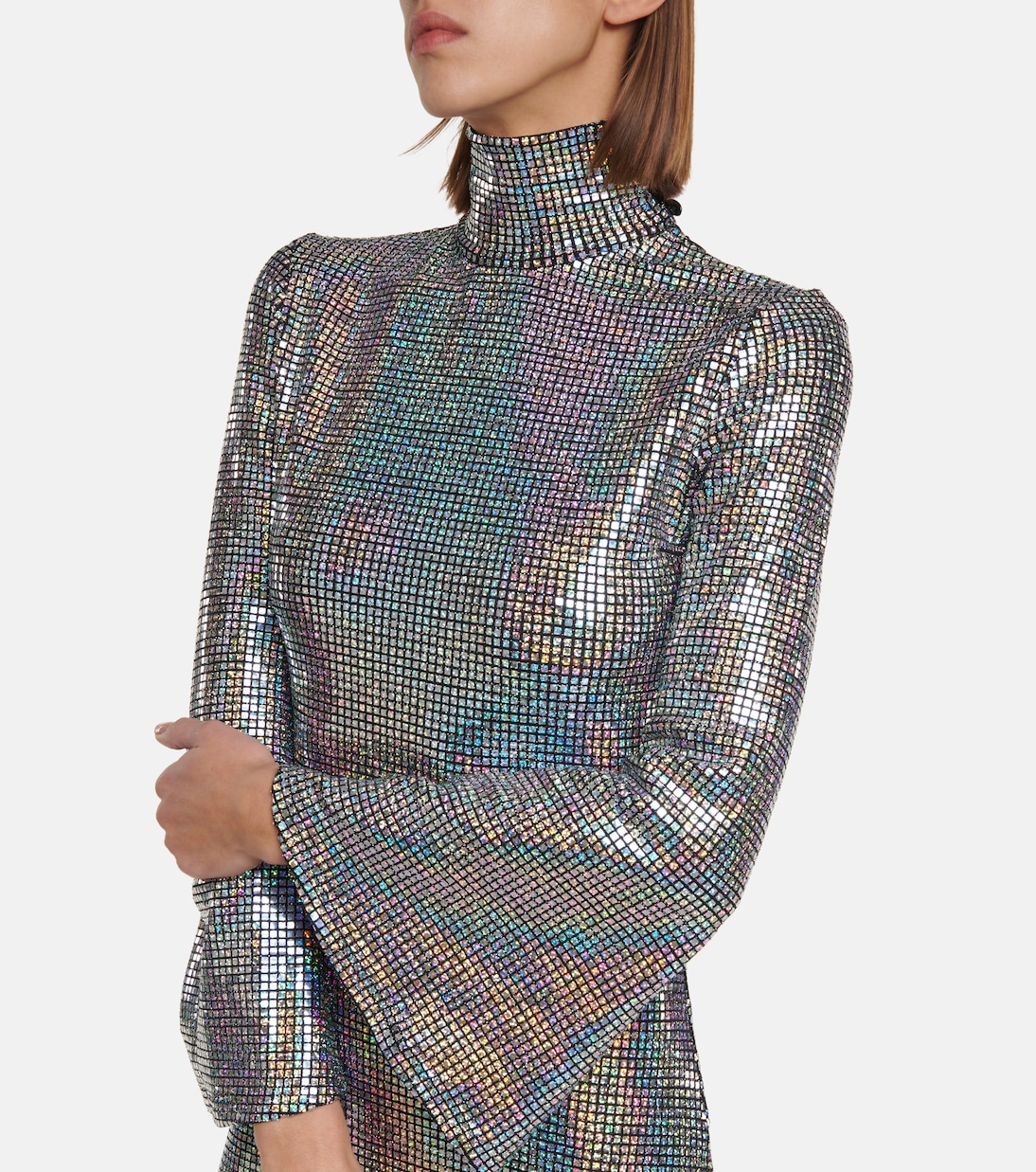 Amaliya iridescent mockneck midi dress | Dodo Bar Or