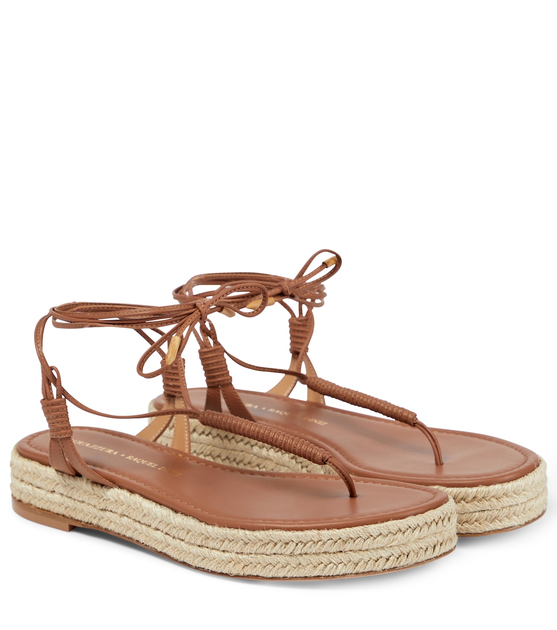 x Raquel Diniz Sole espadrille thong sandals | Aquazzura