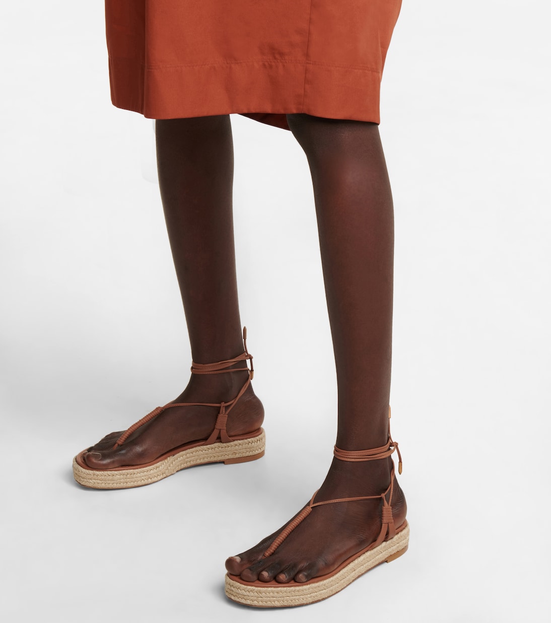 x Raquel Diniz Sole espadrille thong sandals | Aquazzura