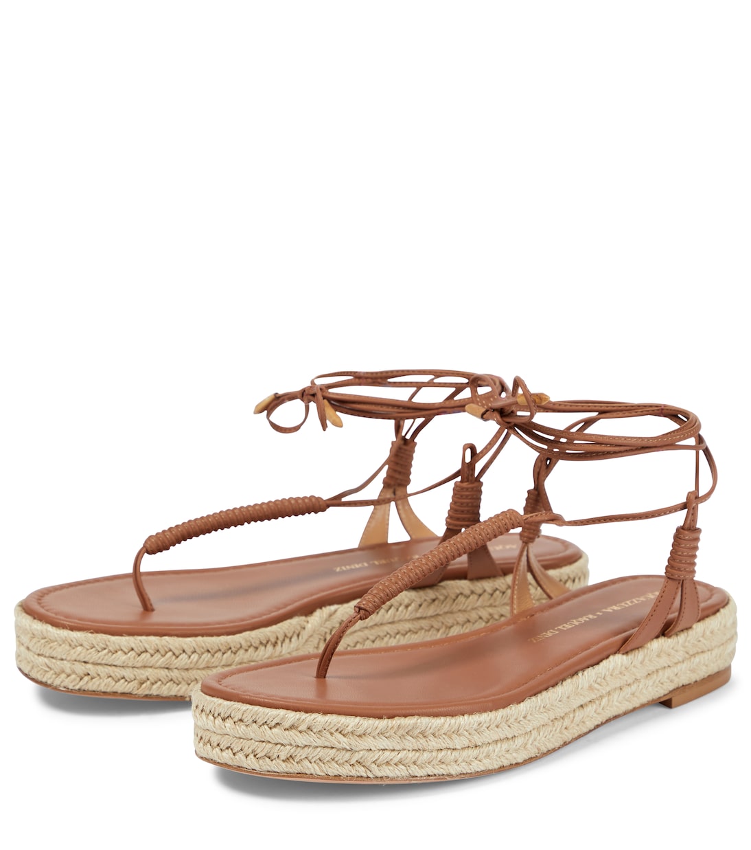 x Raquel Diniz Sole espadrille thong sandals | Aquazzura