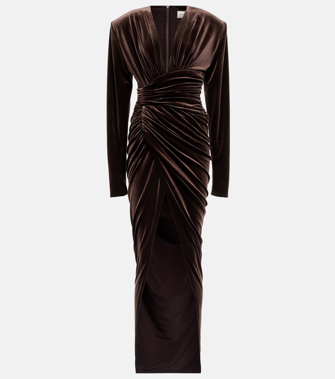 Vestido largo de terciopelo fruncido | Alexandre Vauthier