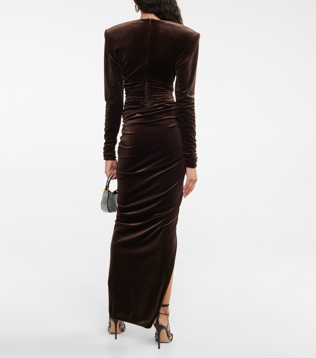 Vestido largo de terciopelo fruncido | Alexandre Vauthier
