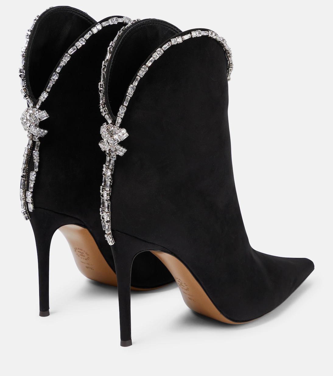 Crystal-trimmed suede ankle boots | Alexandre Vauthier