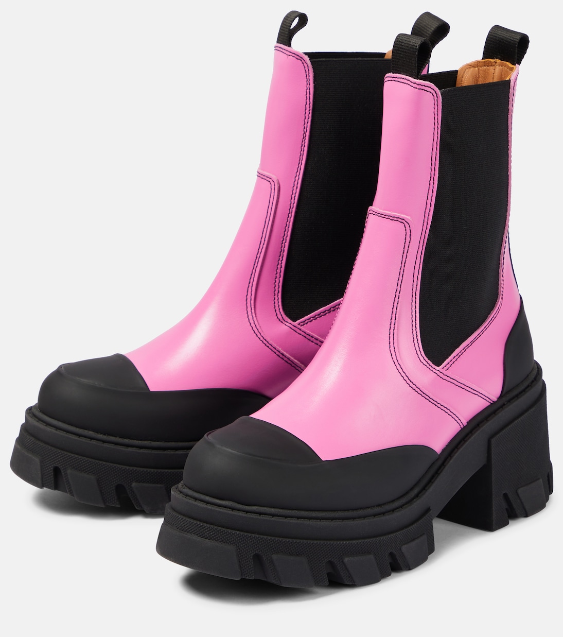 Leather Chelsea ankle boots | Ganni