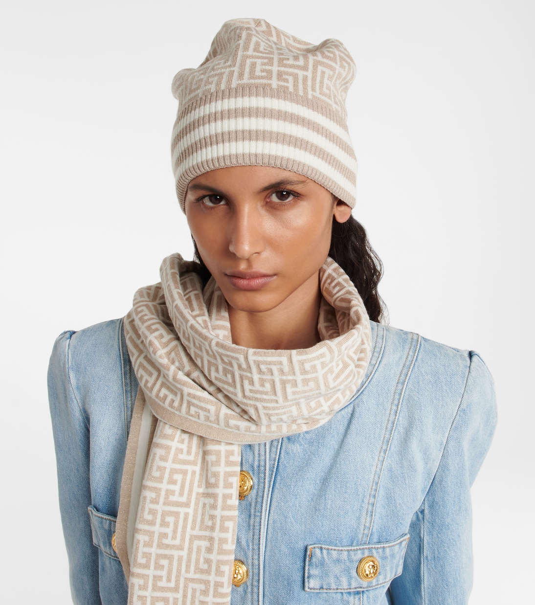 Monogram wool-blend beanie | Balmain