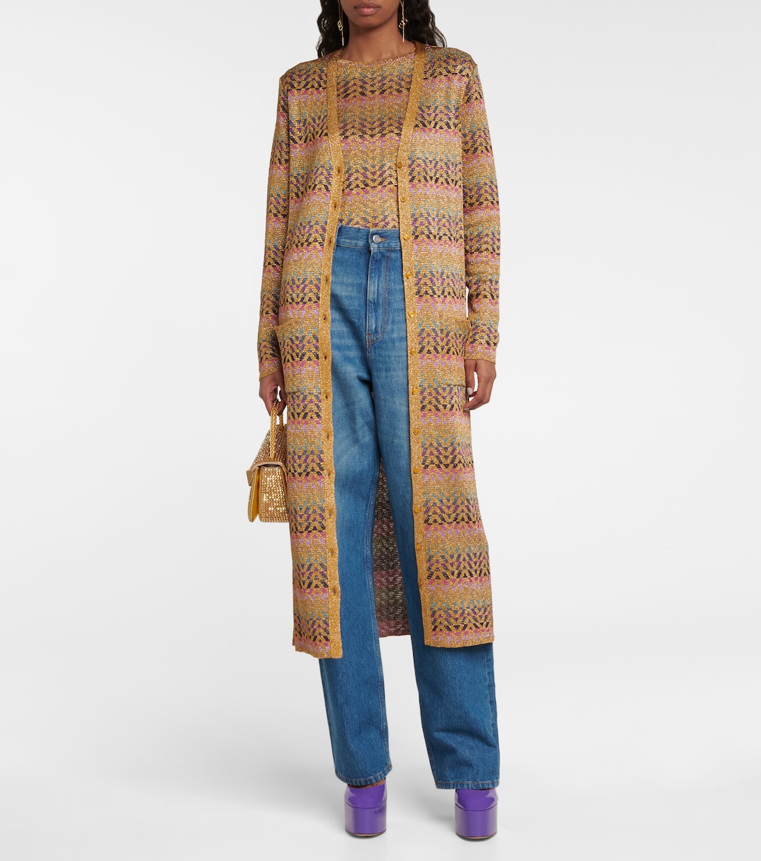 Metallic jacquard-knit sweater | Valentino