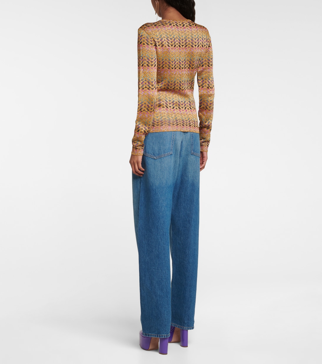 Metallic jacquard-knit sweater | Valentino