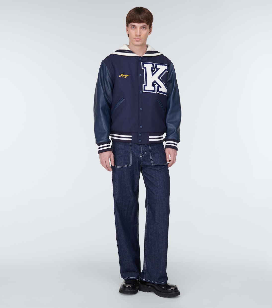 Sailor Varsity leather-paneled varsity jacket | Kenzo