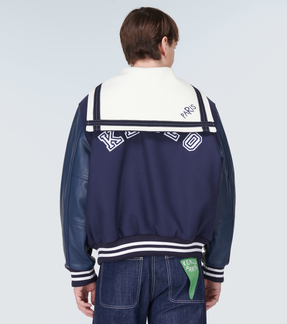 Sailor Varsity leather-paneled varsity jacket | Kenzo