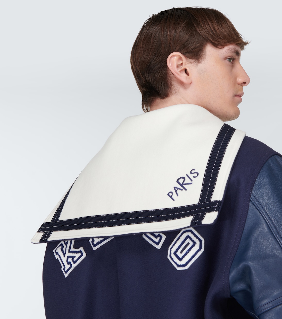 Sailor Varsity leather-paneled varsity jacket | Kenzo