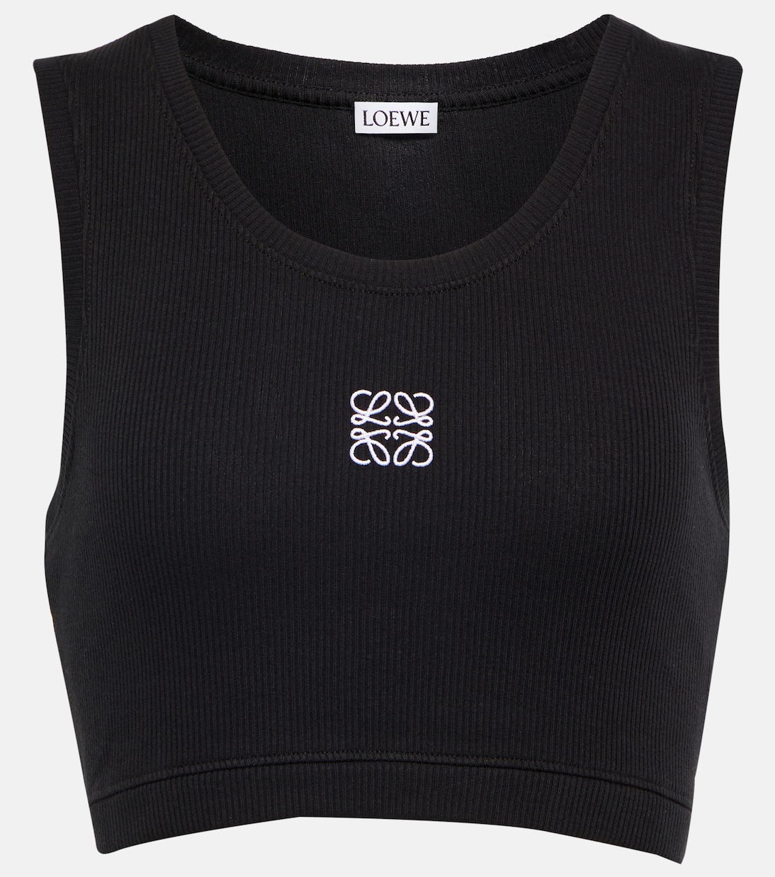 Anagram cropped cotton-blend tank top in black - Loewe | Mytheresa
