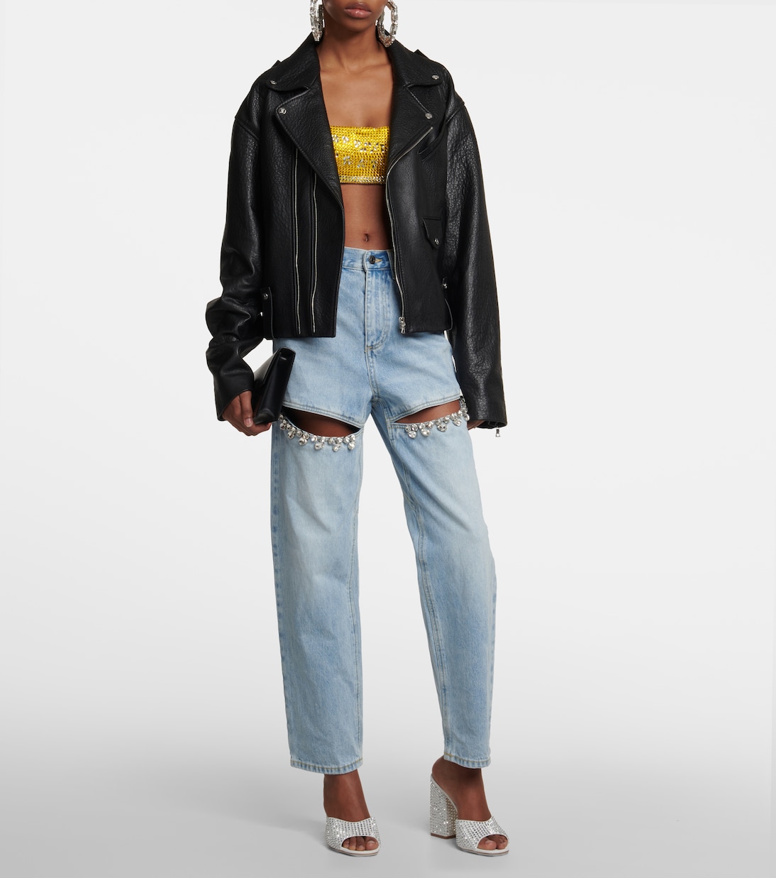 Holly Anja embellished suede mules | Paris Texas