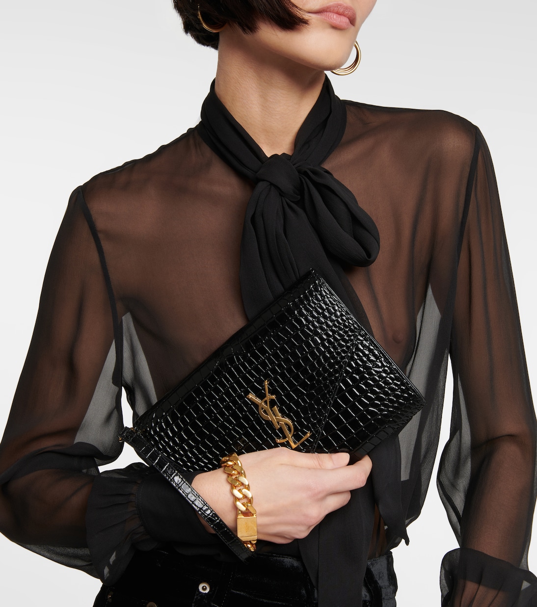Pochette ysl croco deals