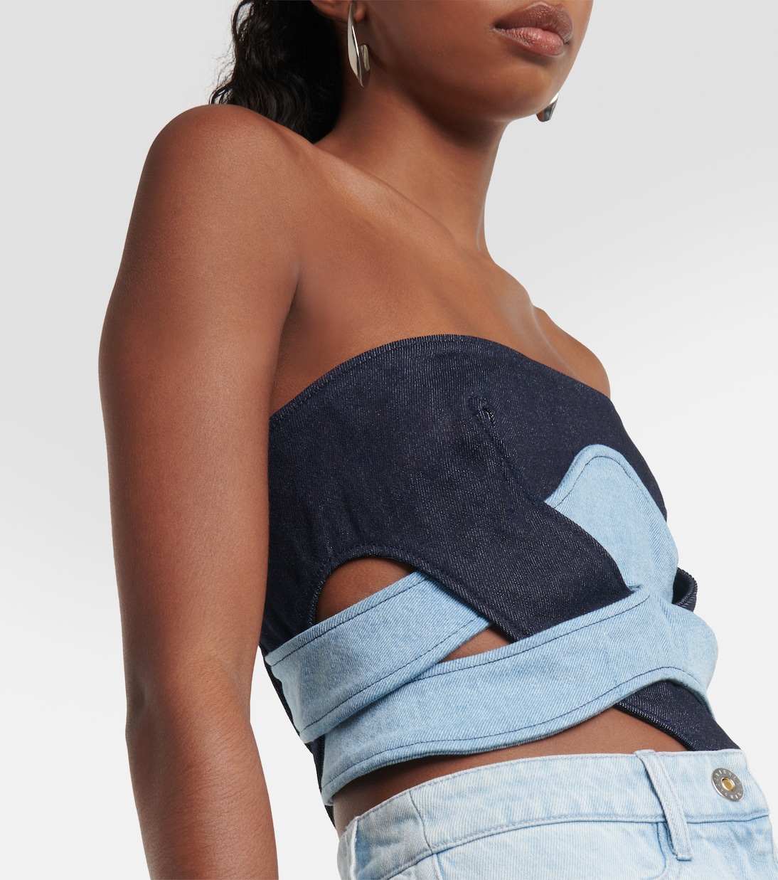 Strapless denim corset top | Dion Lee