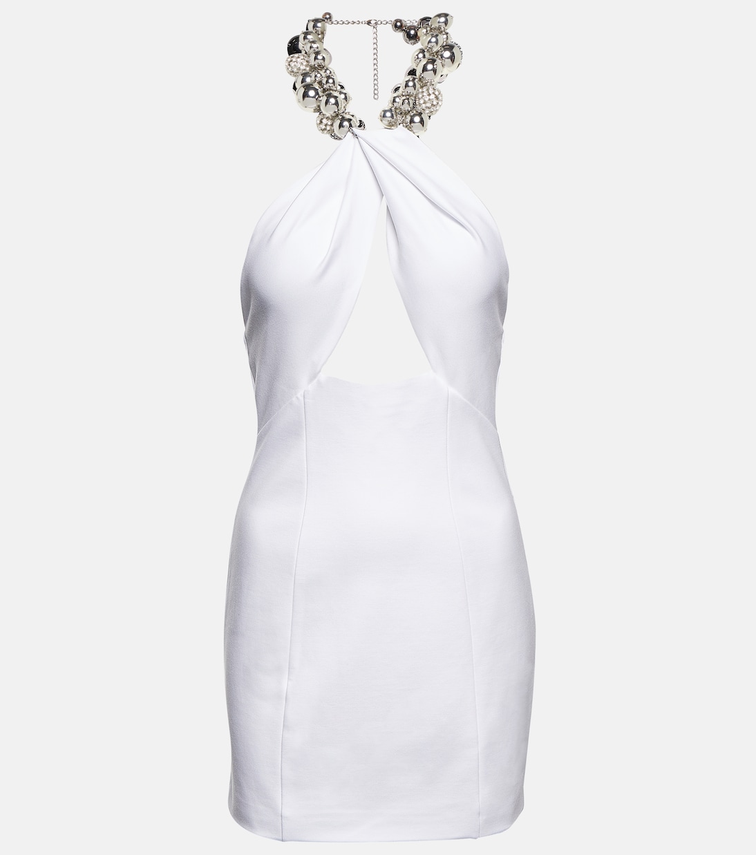 Embellished halterneck jersey minidress | Area