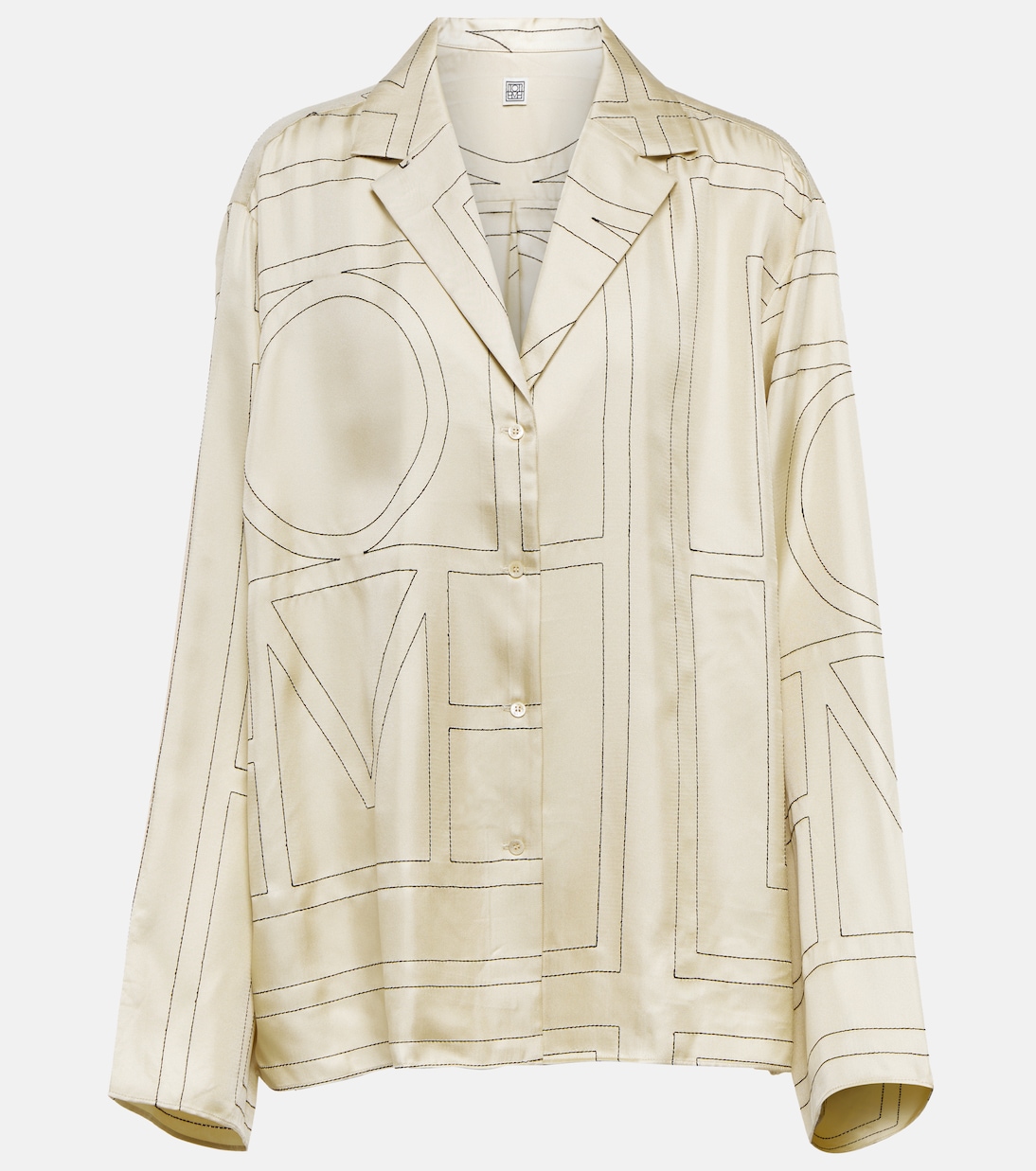 Logo-embroidered silk shirt | Toteme