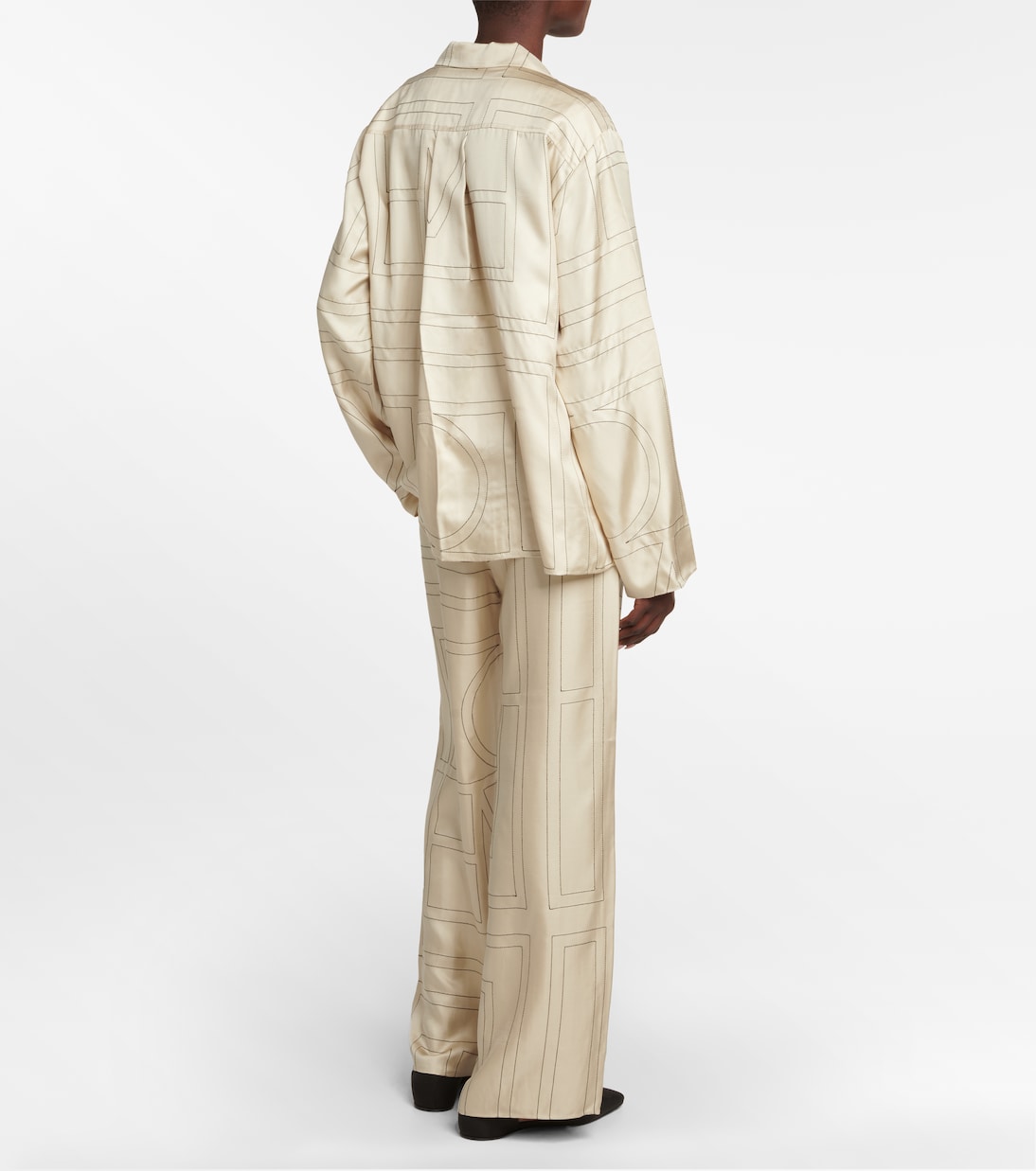 Logo-embroidered silk shirt | Toteme