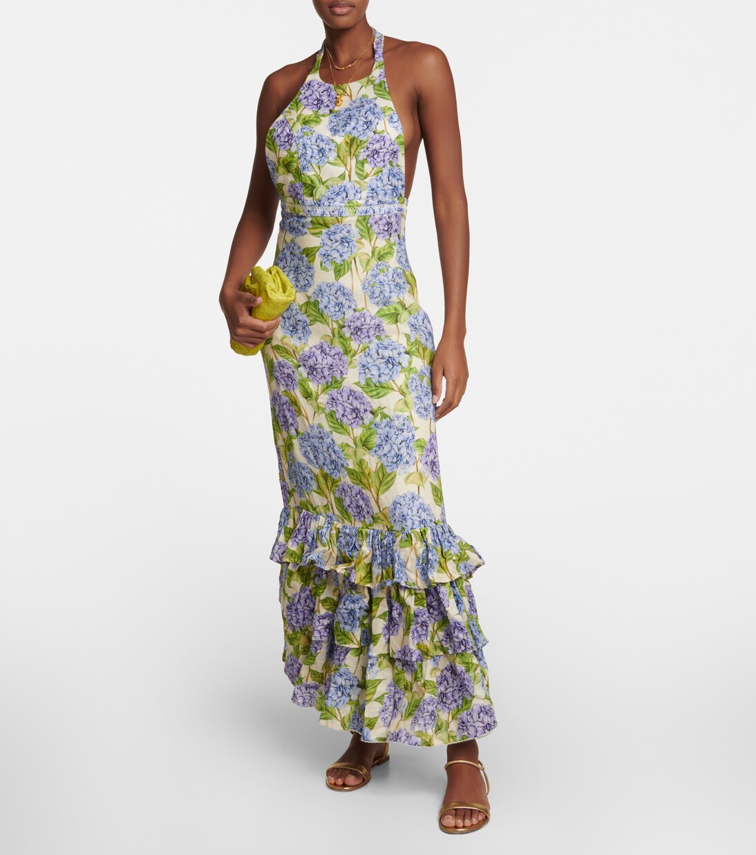 Magnolia Hortensia linen maxi dress | Agua by Agua Bendita