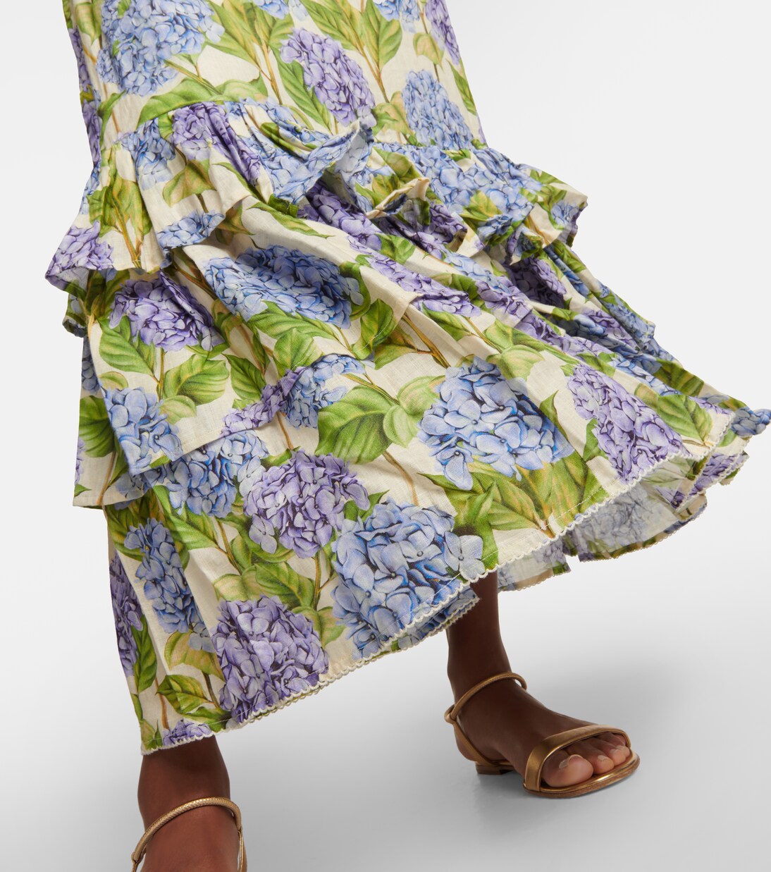 Magnolia Hortensia linen maxi dress | Agua by Agua Bendita