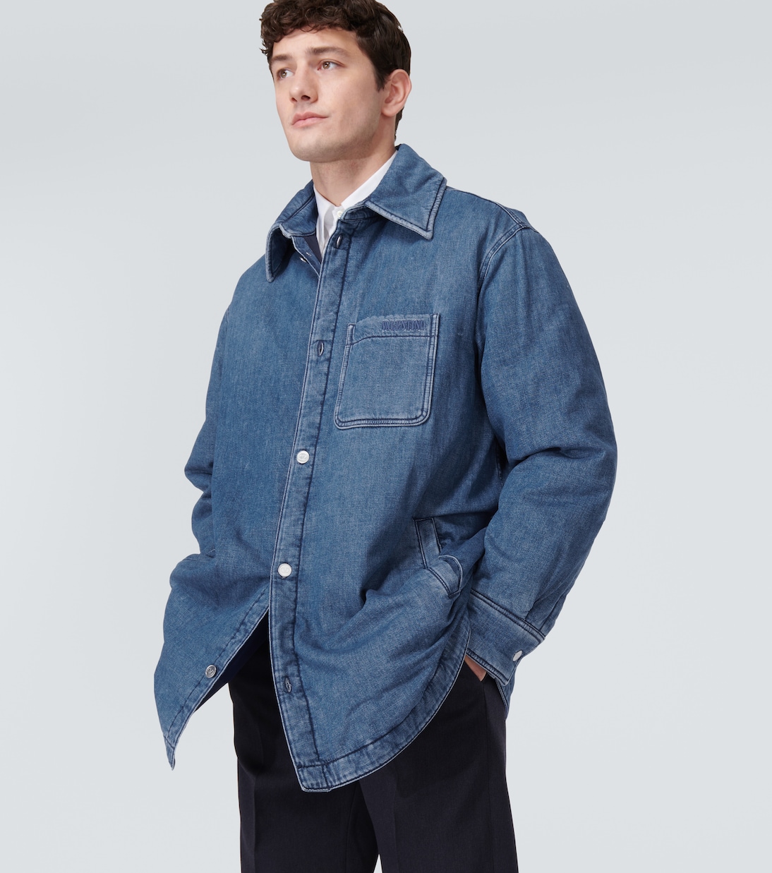 Bestickte Hemdjacke aus Denim | Valentino