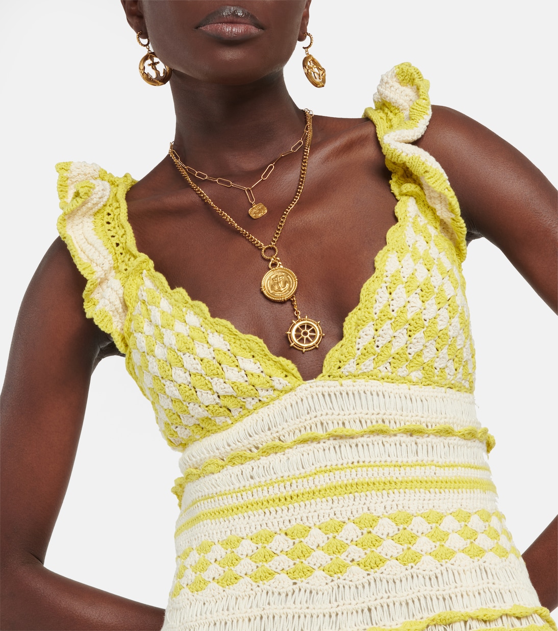 Miniabito Halcyon in crochet di cotone | Zimmermann