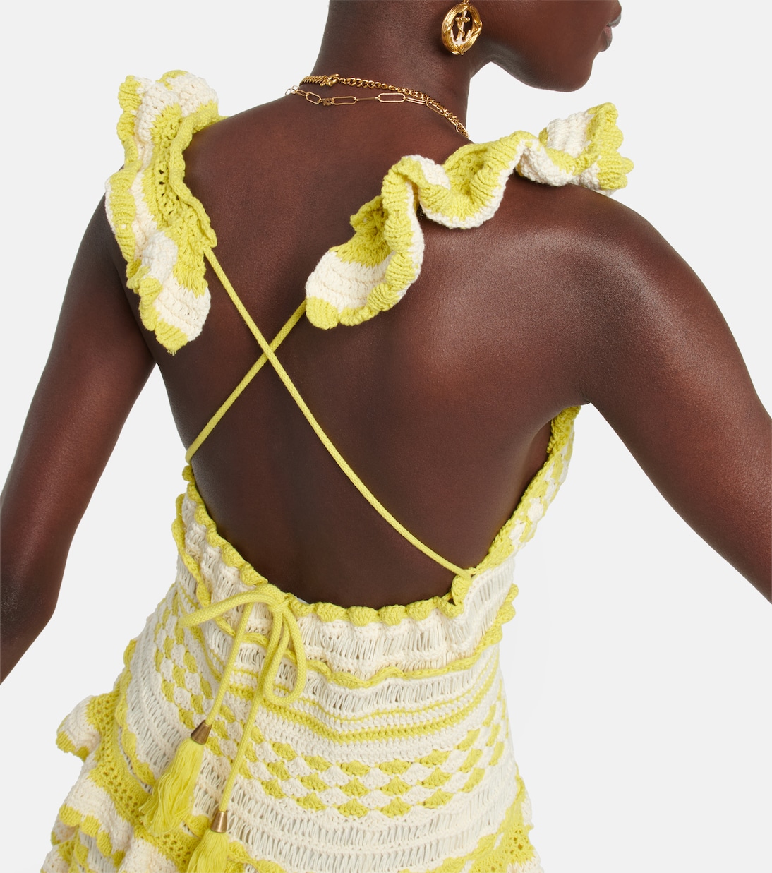 Miniabito Halcyon in crochet di cotone | Zimmermann