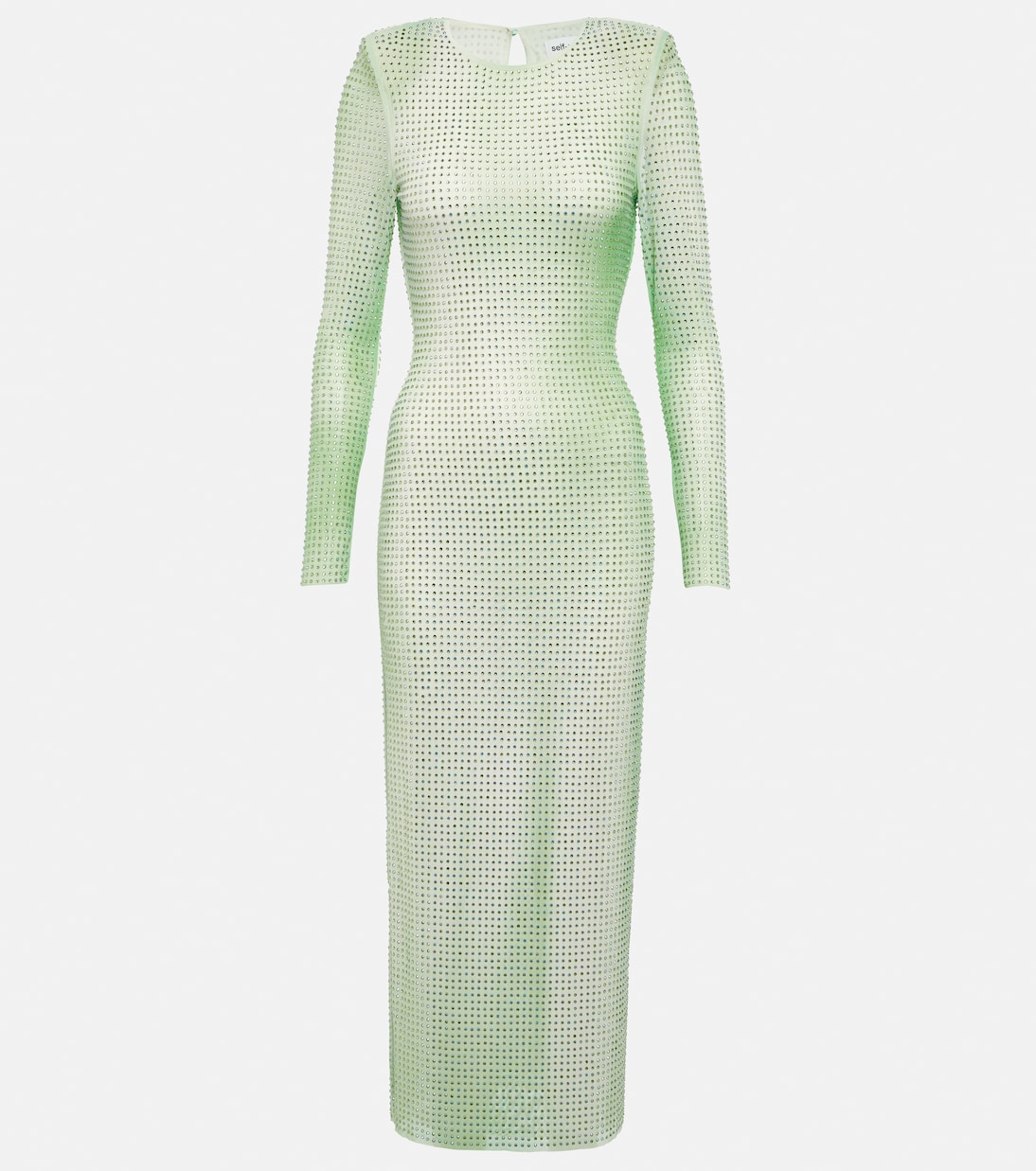 Embellished mesh midi dress | Self-Portrait