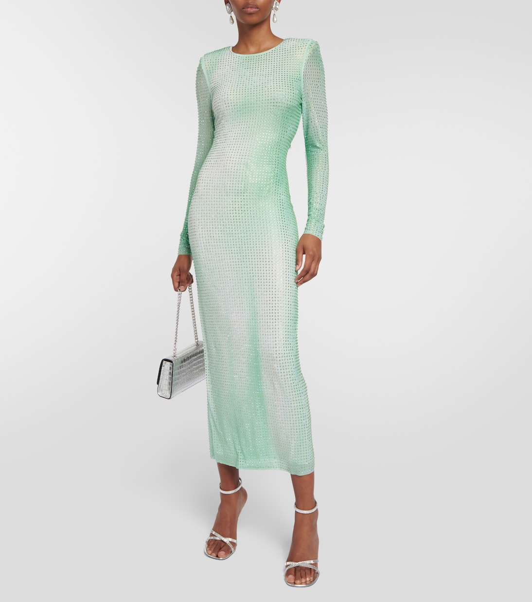 Embellished mesh midi dress | Self-Portrait