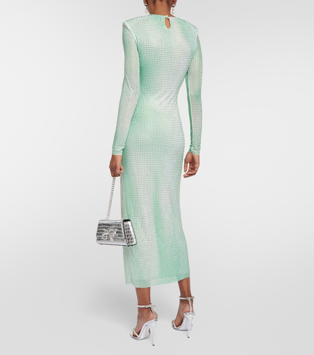 Embellished mesh midi dress | Self-Portrait