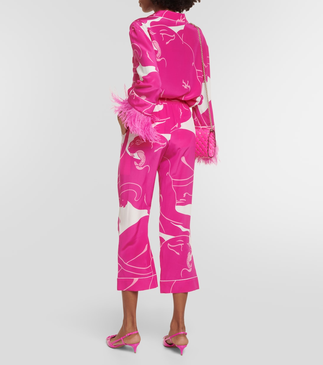 Pantaloni Panther in crêpe de chine | Valentino