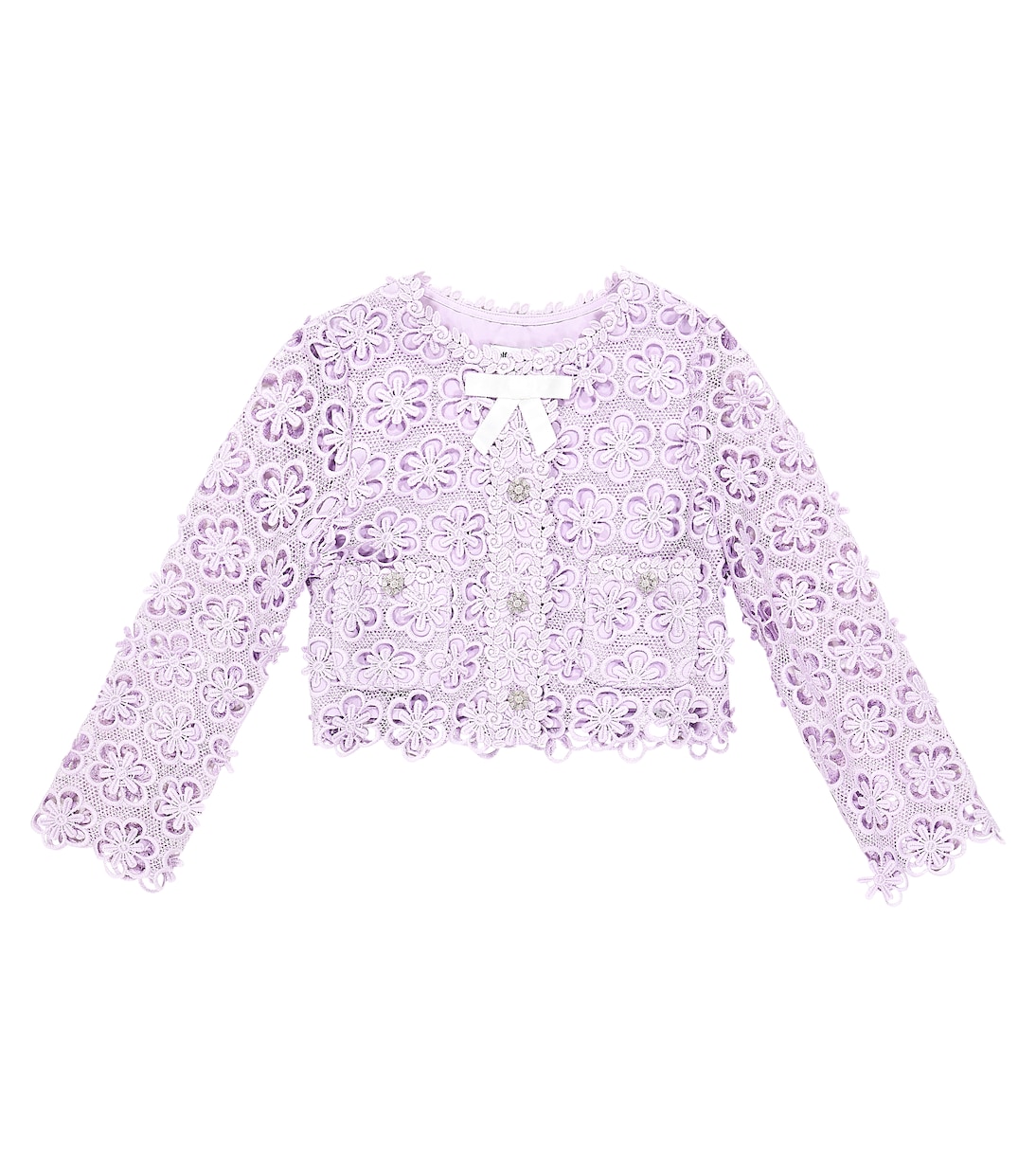 Embellished guipure lace cardigan | Self-Portrait Kids