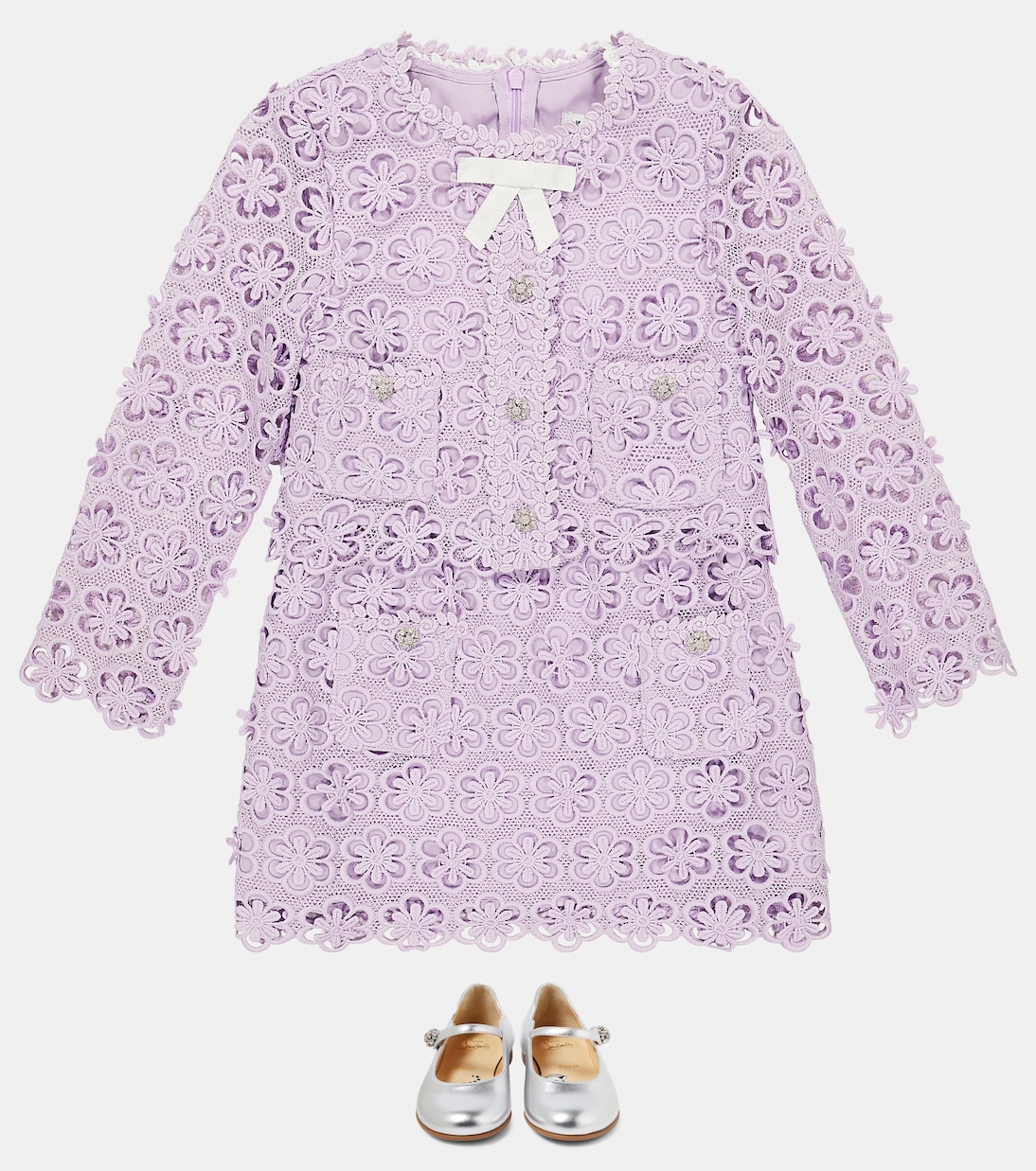 Embellished guipure lace cardigan | Self-Portrait Kids