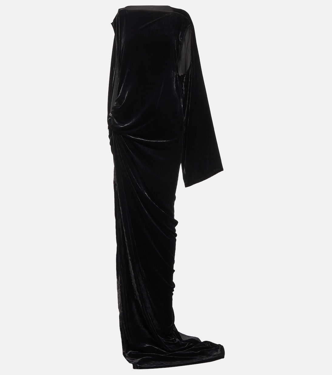 One-shoulder velvet gown | Rick Owens