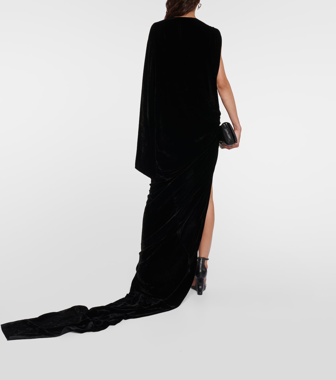 One-shoulder velvet gown | Rick Owens