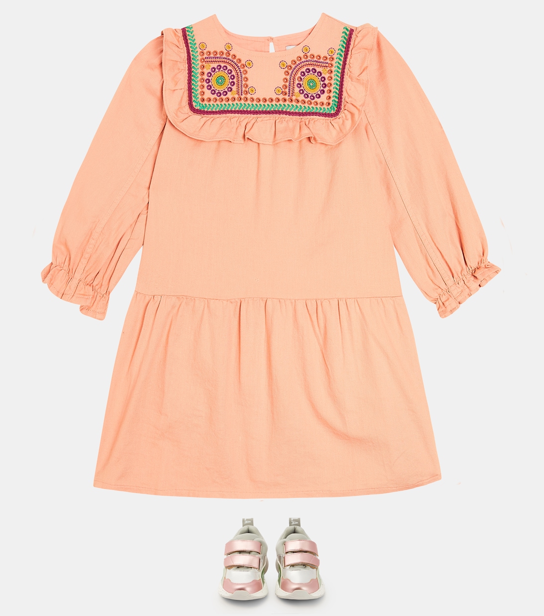 Abito in cotone con ricamo | Stella McCartney Kids