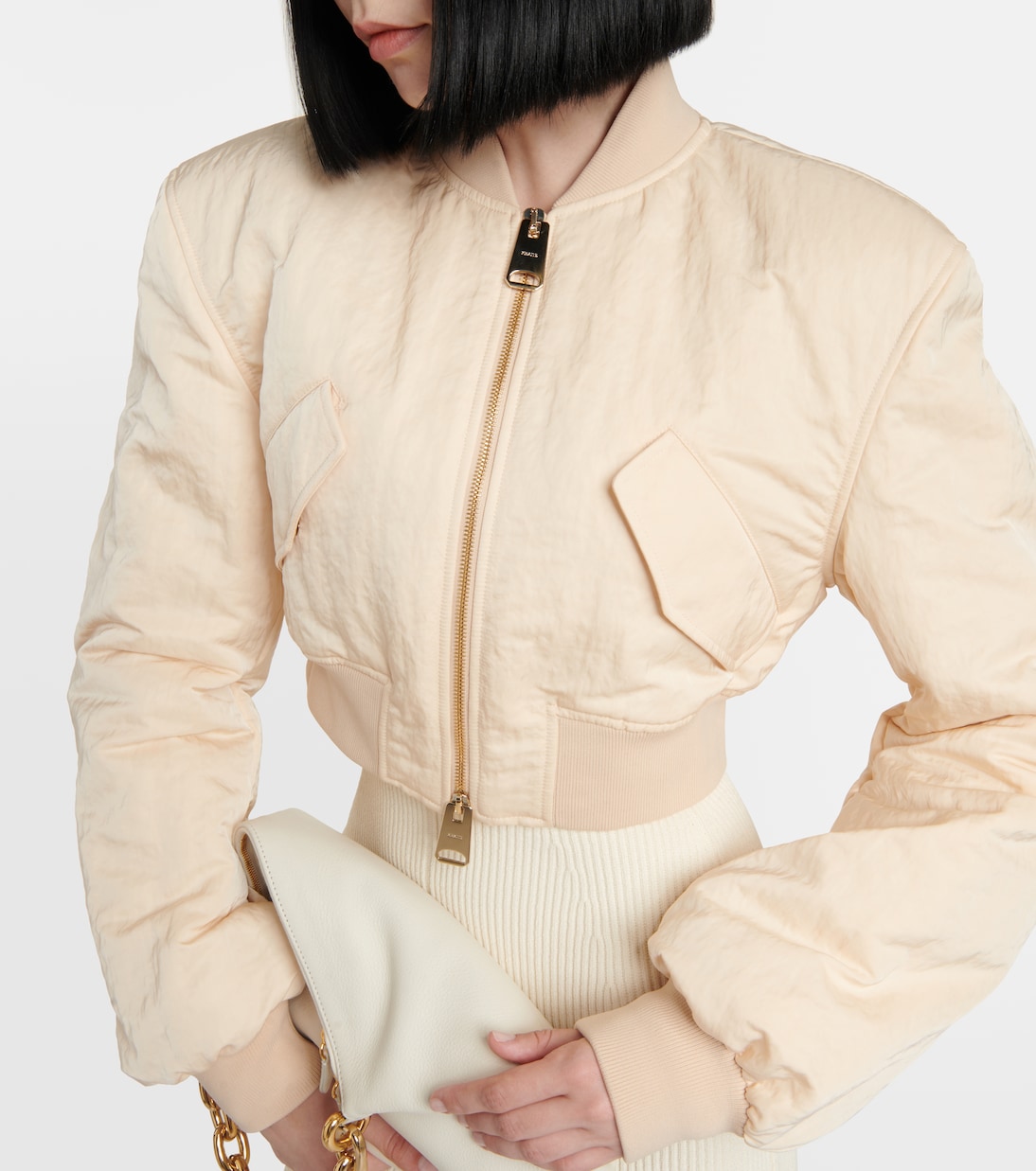 Cropped-Bomberjacke Reggie aus Satin | Khaite