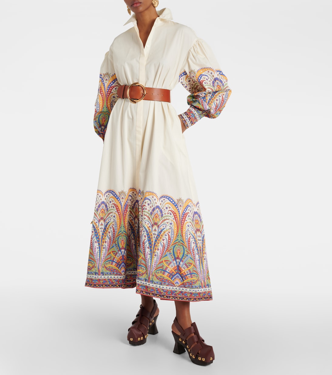 Vestido camisero de popelín de algodón con paisley | Etro