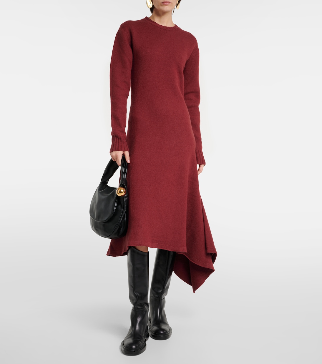 Asymmetric wool midi dress | Jil Sander