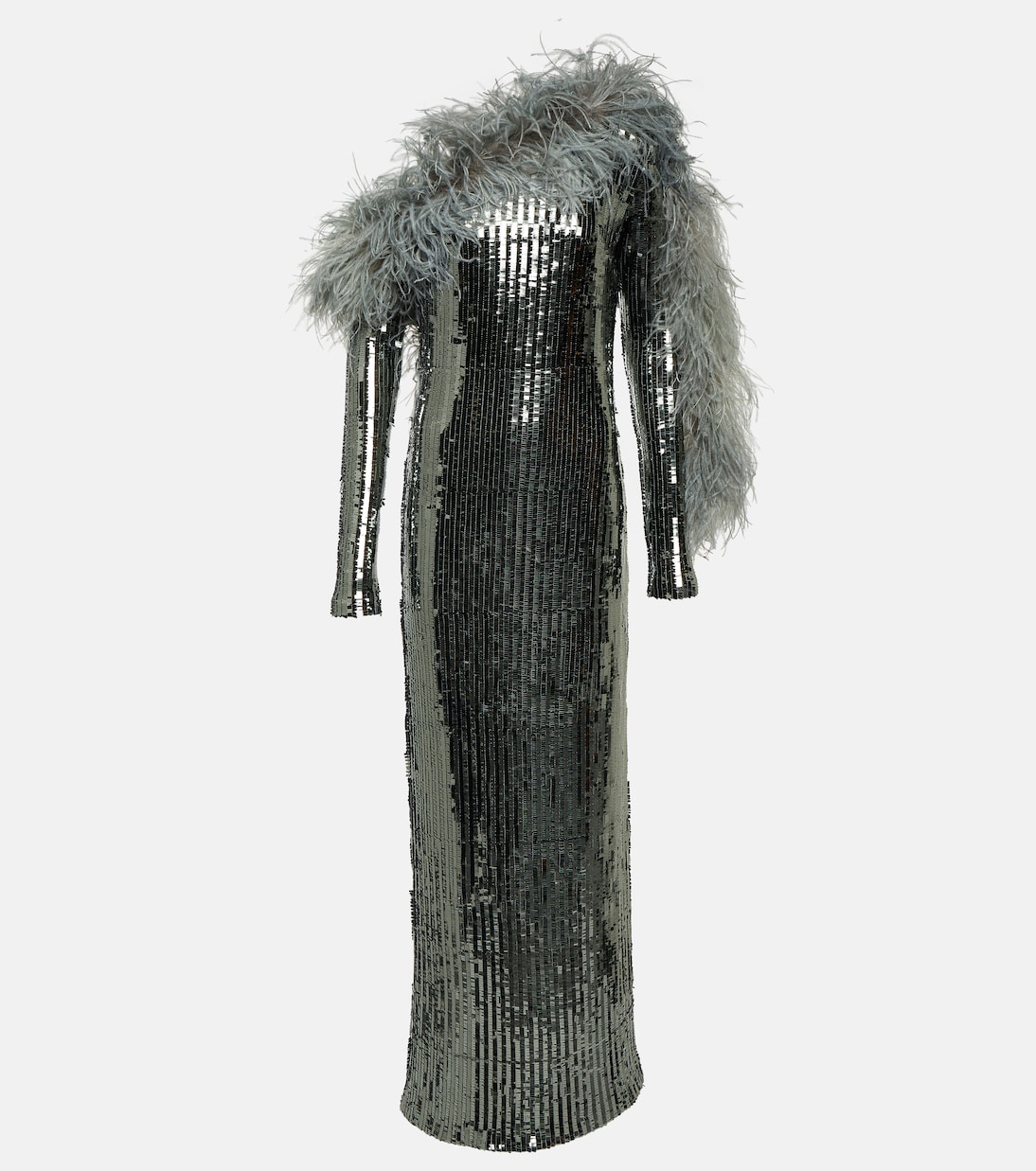 Robe Garbo Disco mit Pailletten und Federn | Taller Marmo