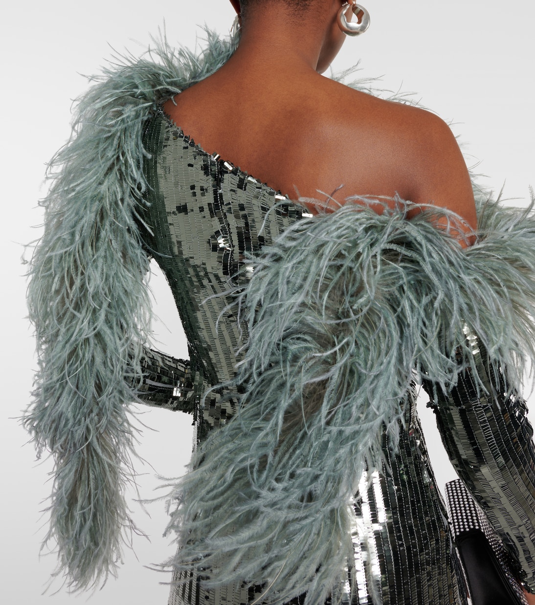 Robe Garbo Disco mit Pailletten und Federn | Taller Marmo
