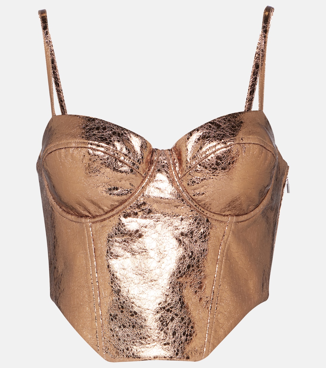 Metallic faux leather bustier | Rotate
