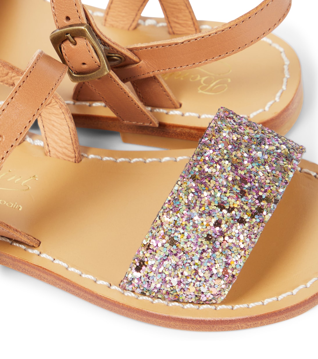 Sandales Apis en cuir à paillettes | Bonpoint