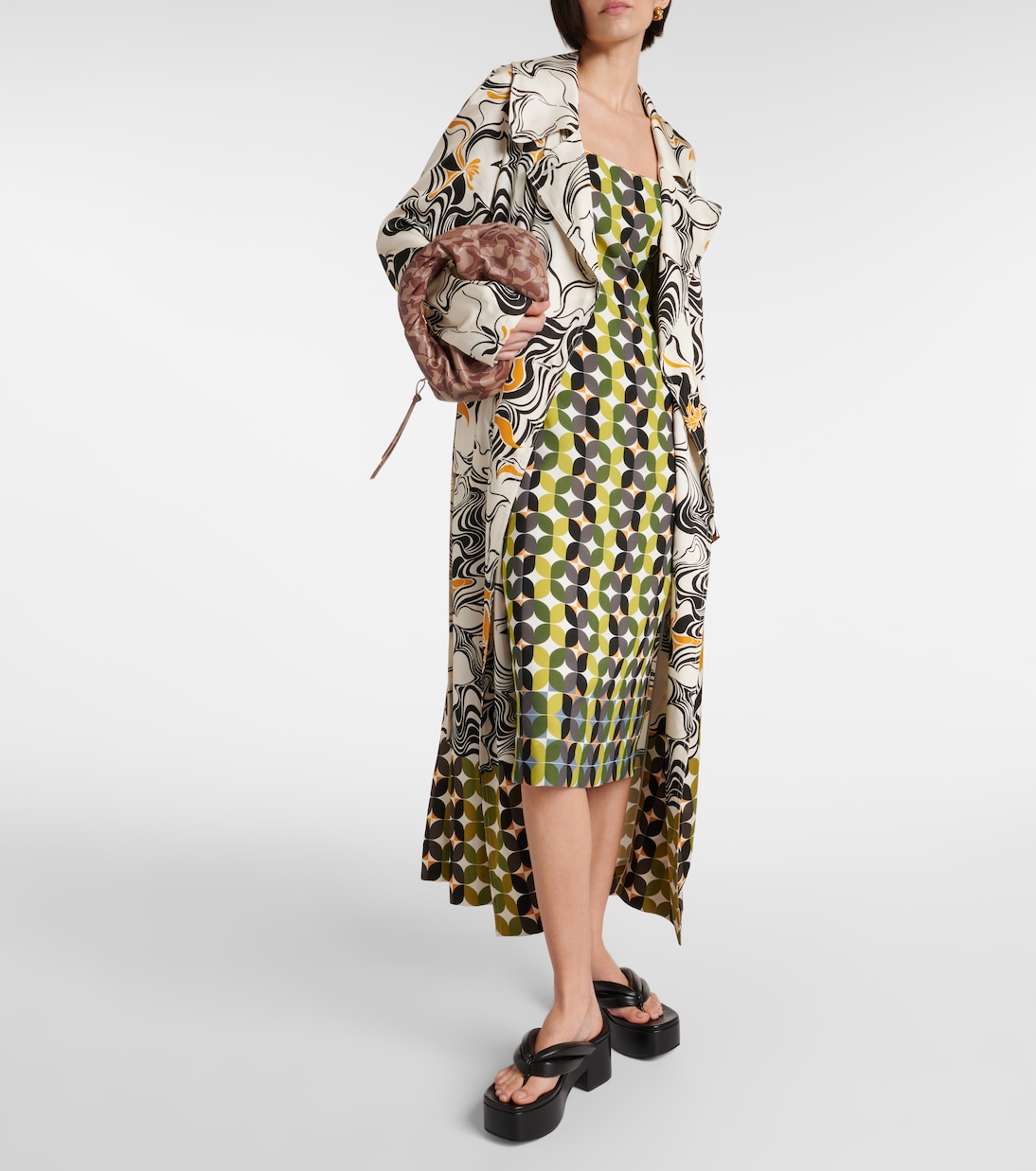 Vestido midi de crepé estampado | Dries Van Noten