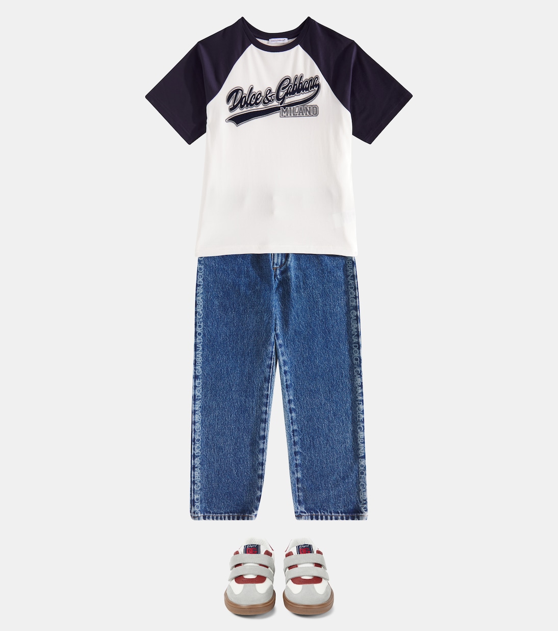 T-shirt in jersey di cotone con logo | Dolce&Gabbana Kids