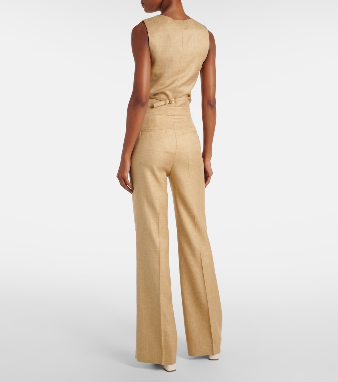 Pantaloni flared in lana, seta e lino | Gabriela Hearst