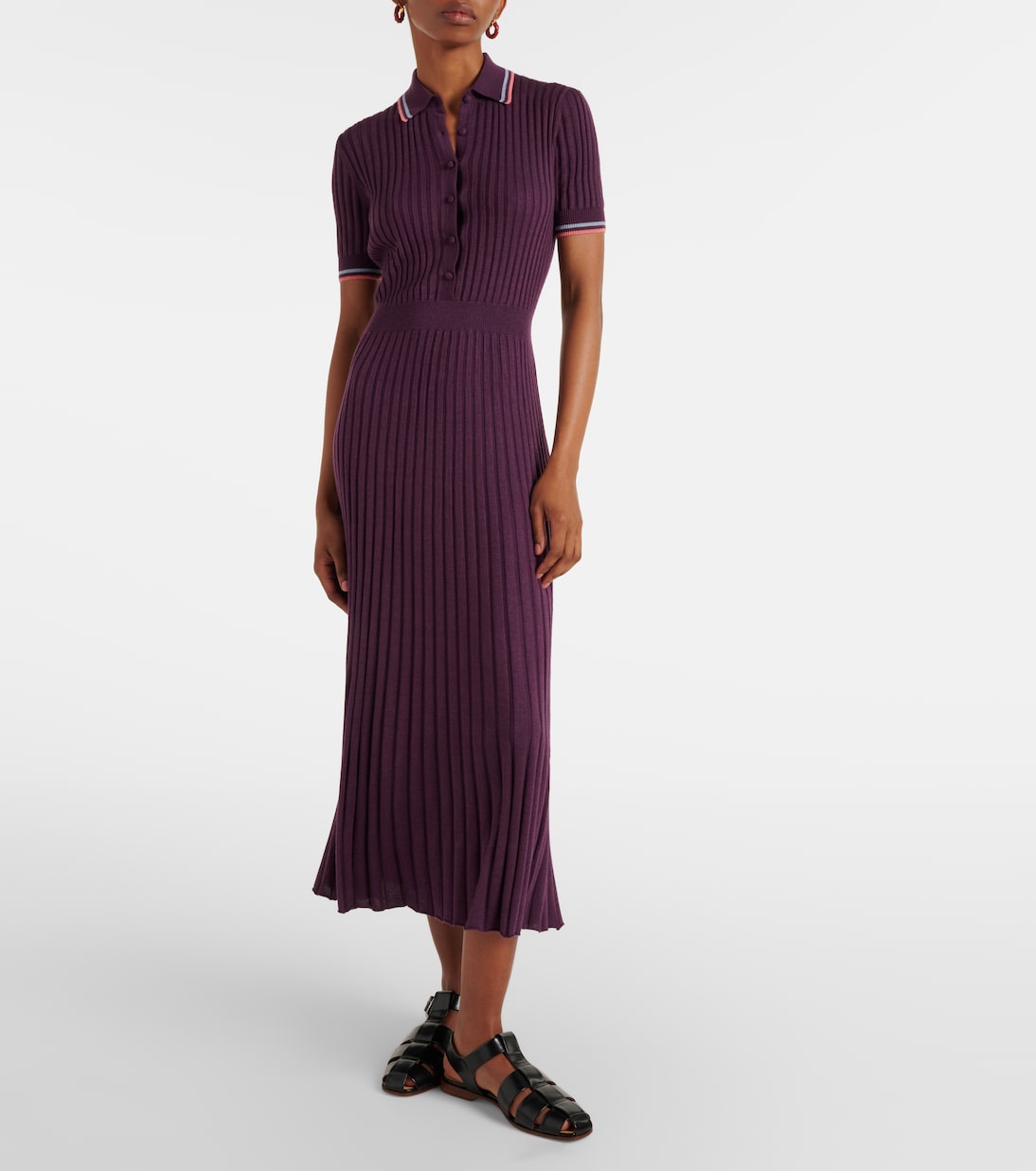 Vestido midi Eyot de seda y cachemir | Gabriela Hearst