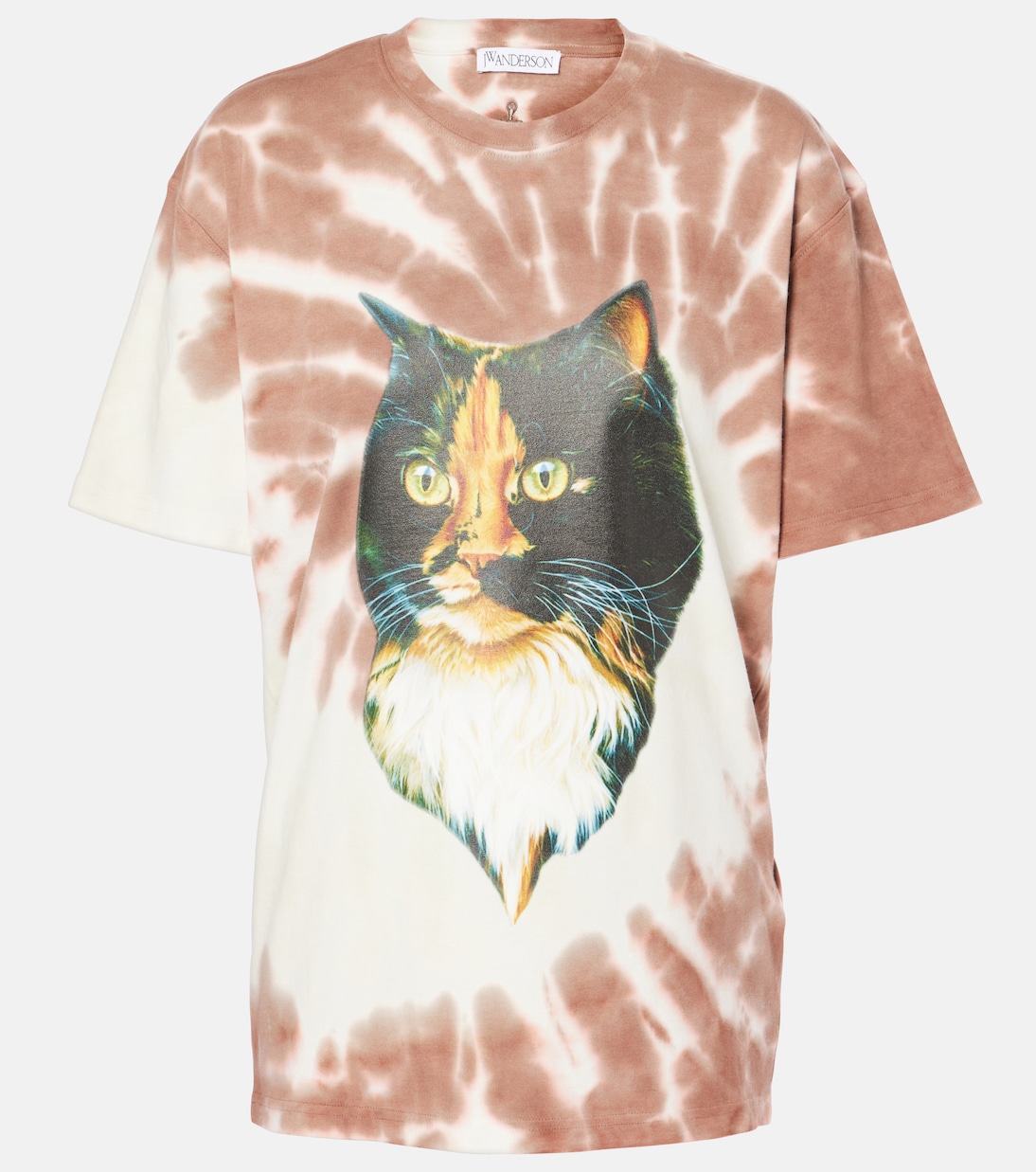 T-shirt in jersey di cotone tie-dye con stampa | JW Anderson